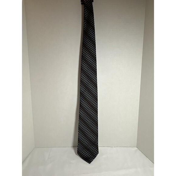 JOS A BANK Silk tie, Made in ITALY,‎ Black & white With red and  blue Accents - Picture 3 of 3